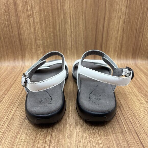 SAS Nudu Heel Strap Sandals Size 10 M White Adjustable Open Toe Shoes EXCELLENT - Picture 3 of 8